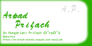 arpad prifach business card